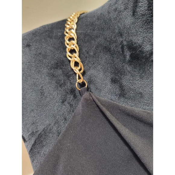 Laundry by Shelli Segal LBD Cocktail Dress Black Chain Straps Cut Out Size 10 - Picture 4 of 12